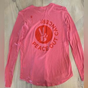 Figs Peace Out Cancer pink long sleeve shirt/underscrub XS